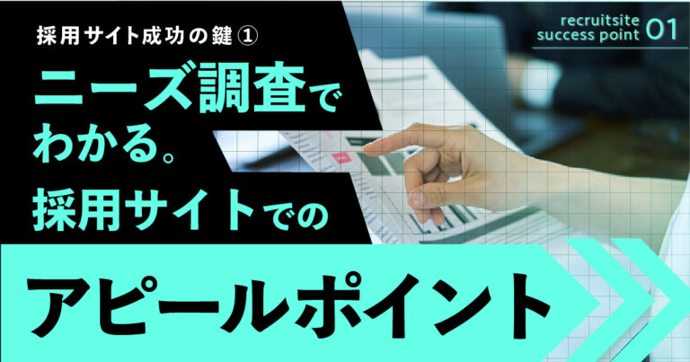 採用サイト成功の鍵(1)ニーズ調査でわかる。採用サイトでのアピールポイント